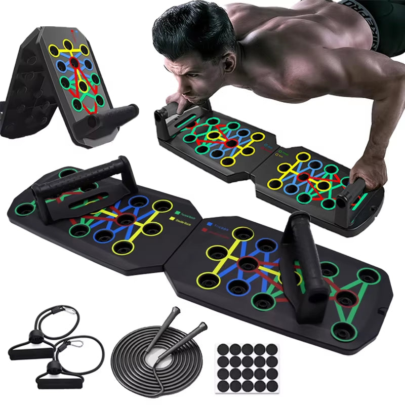 Portable Multifunctional Push-Up Board Set for Comprehensive Chest, Abdomen, Arms, and Back Training