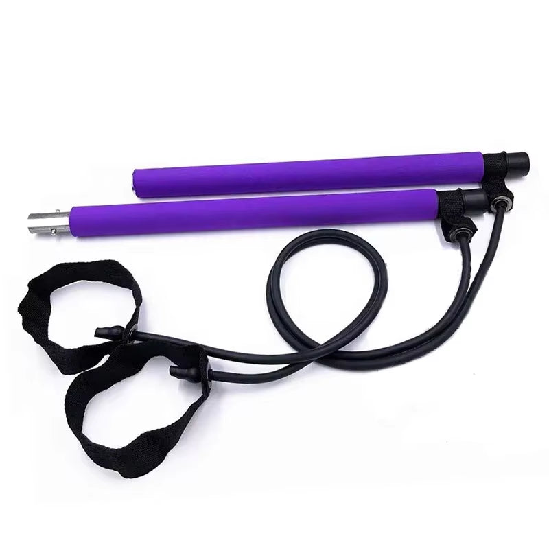 Portable Pilates Bar Kit with Resistance Bands for Yoga and Strength Training